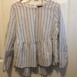 Long sleeve striped loose flowy shirt